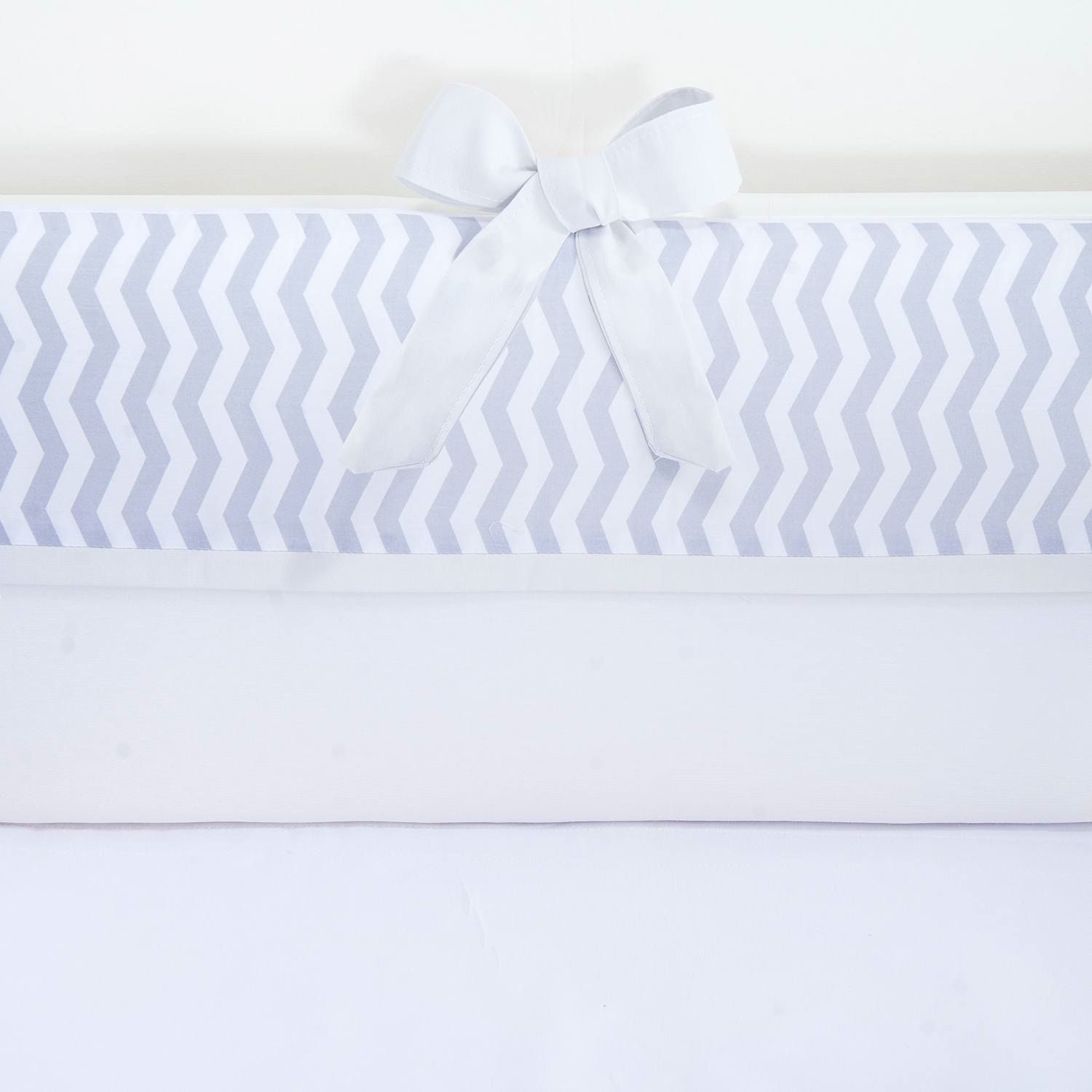Kit Mini Berço Chevron Cinza