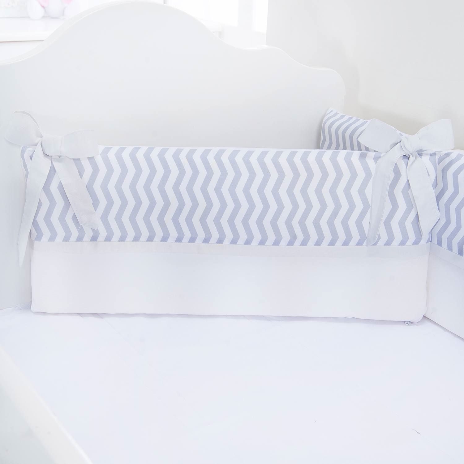 Kit Mini Berço Chevron Cinza