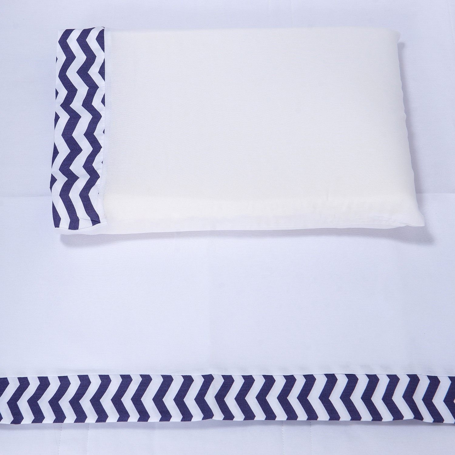 Kit Mini Berço Chevron Marinho