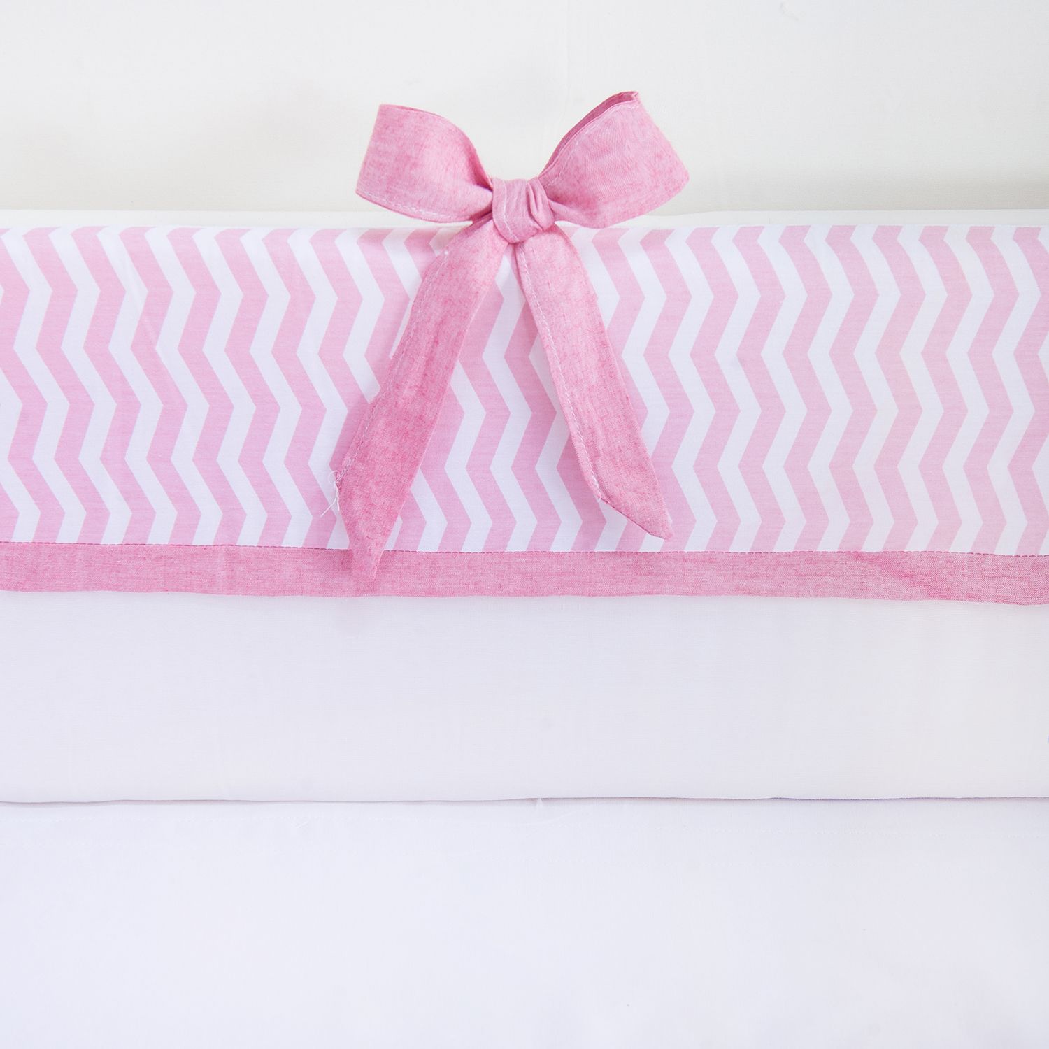 Kit Mini Berço Chevron Rosa