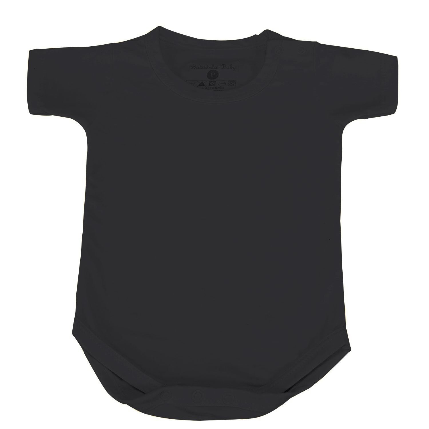 Body Manga Curta com Botão no Ombro Vermelho