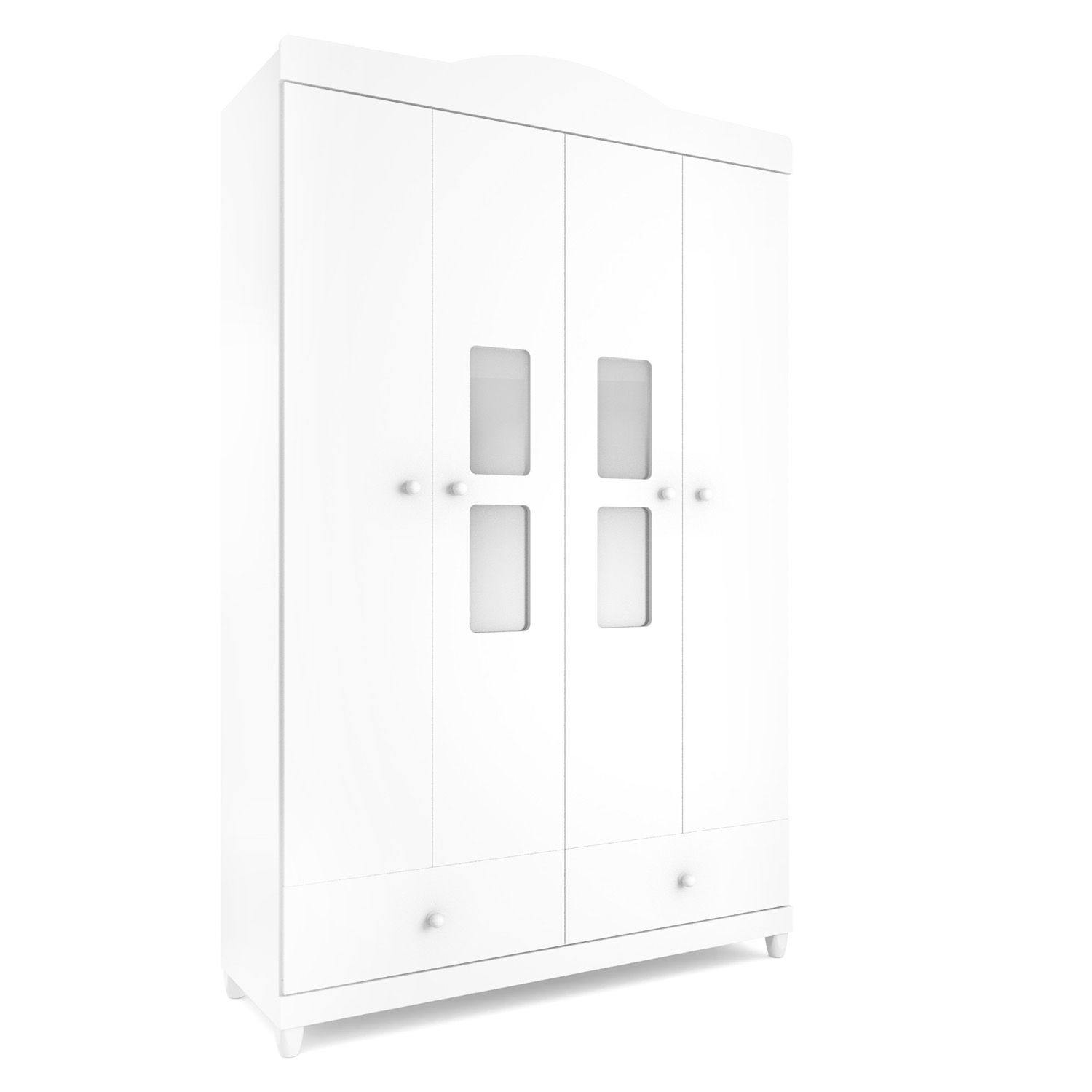 Guarda Roupa Infantil Branco 4 Portas Mila
