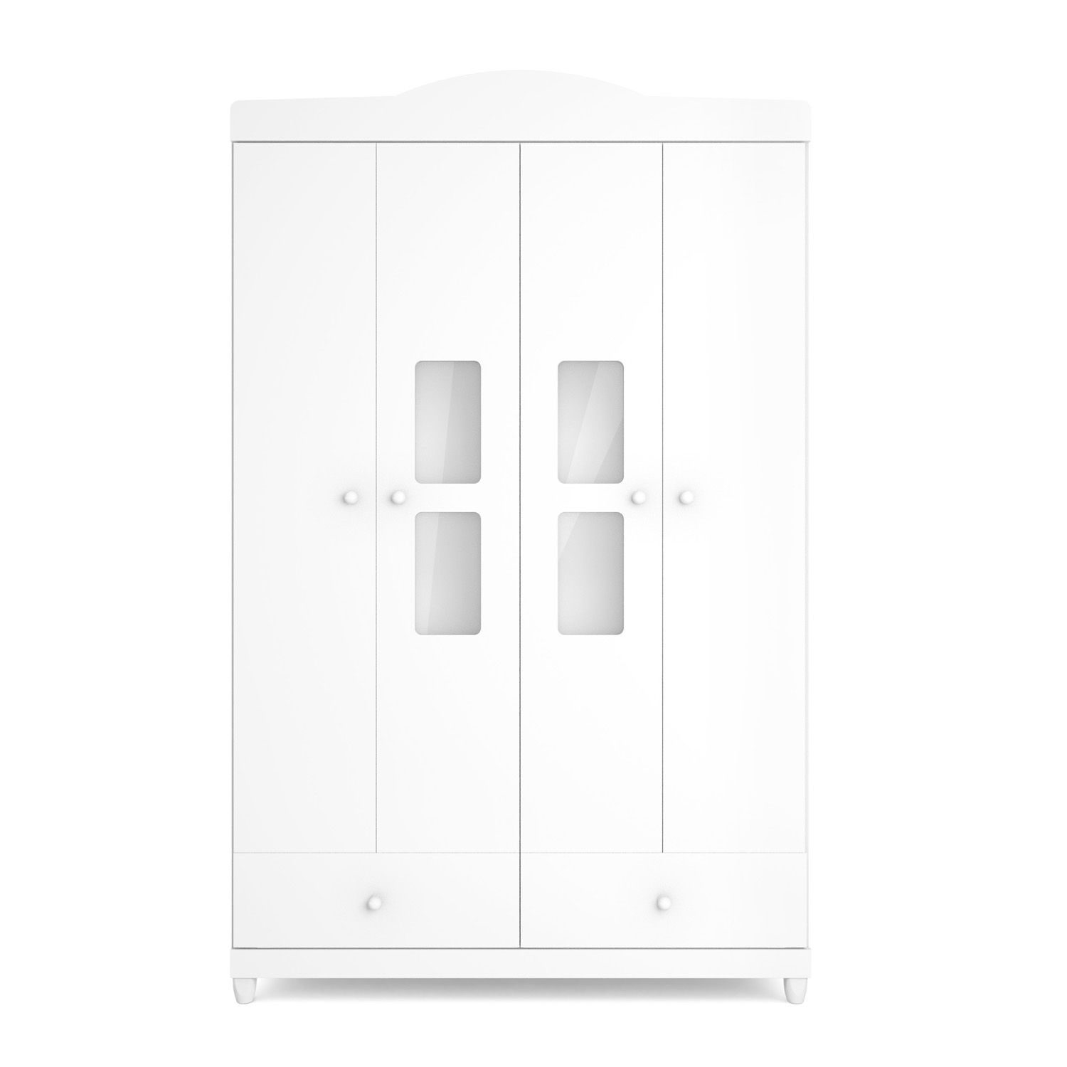 Guarda Roupa Infantil Branco 4 Portas Mila