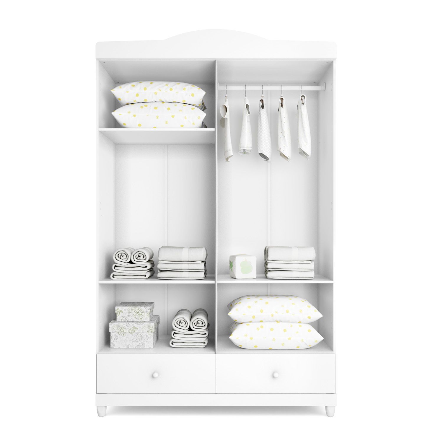 Guarda Roupa Infantil Branco 4 Portas Mila