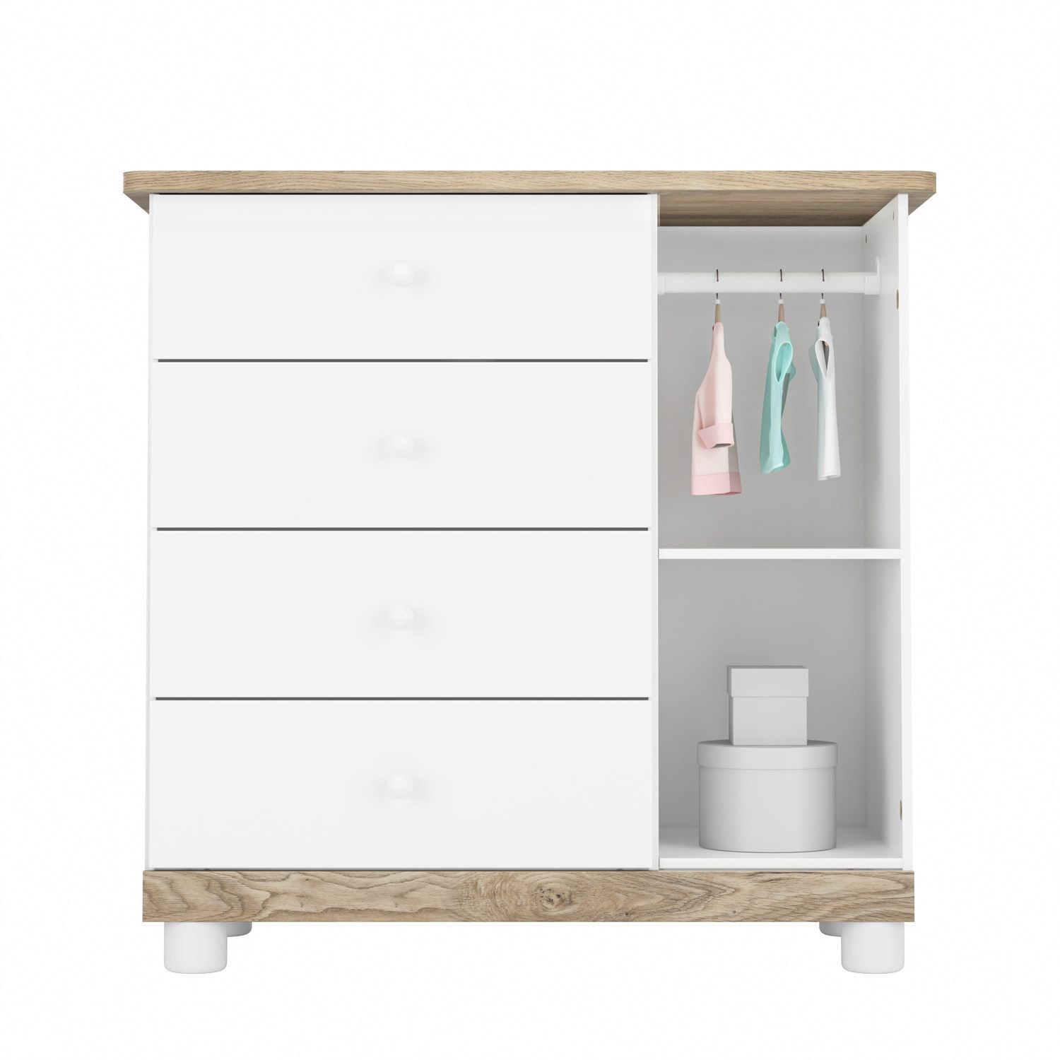 Cômoda Infantil Branco com Porta Mila