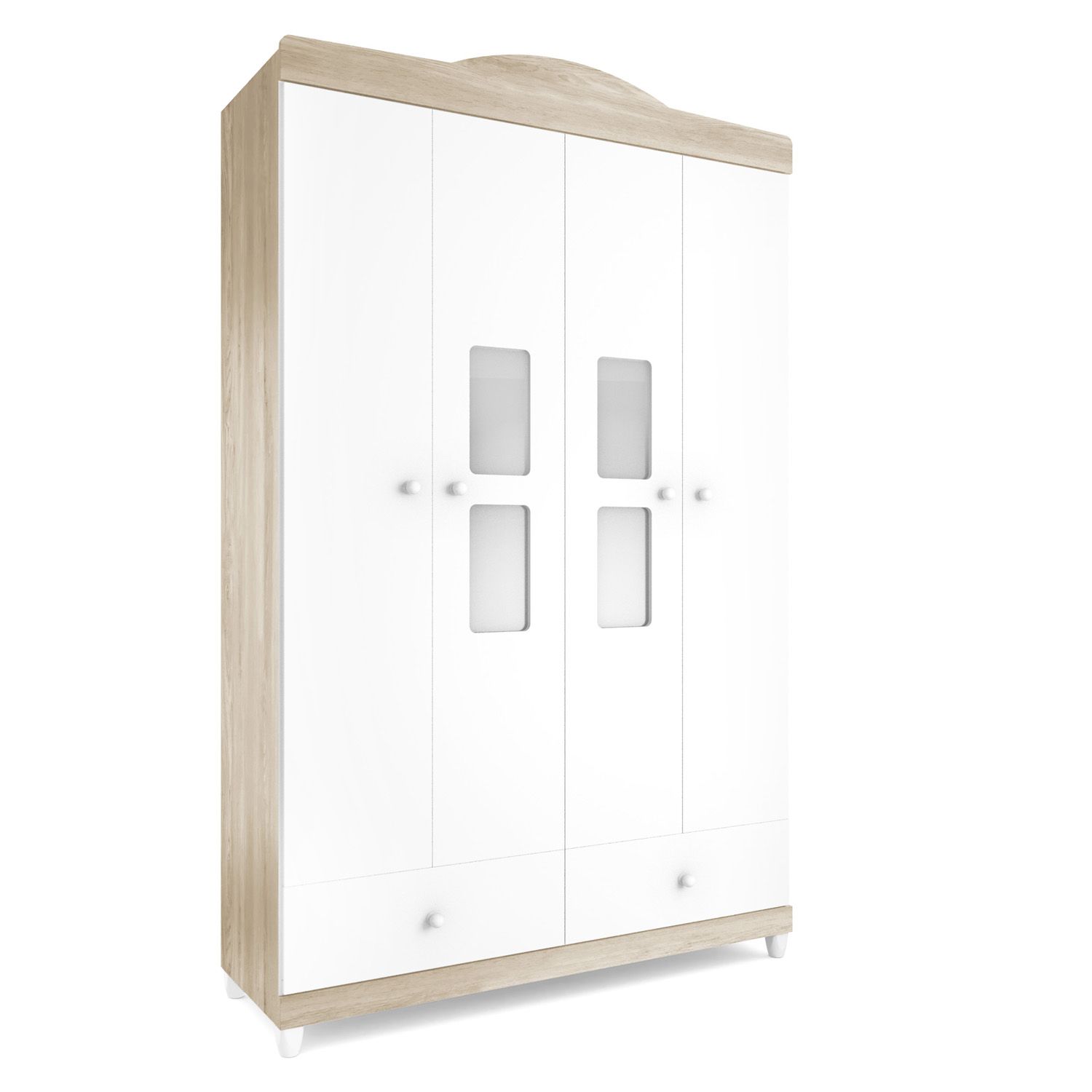 Guarda Roupa Infantil Branco 4 Portas Mila