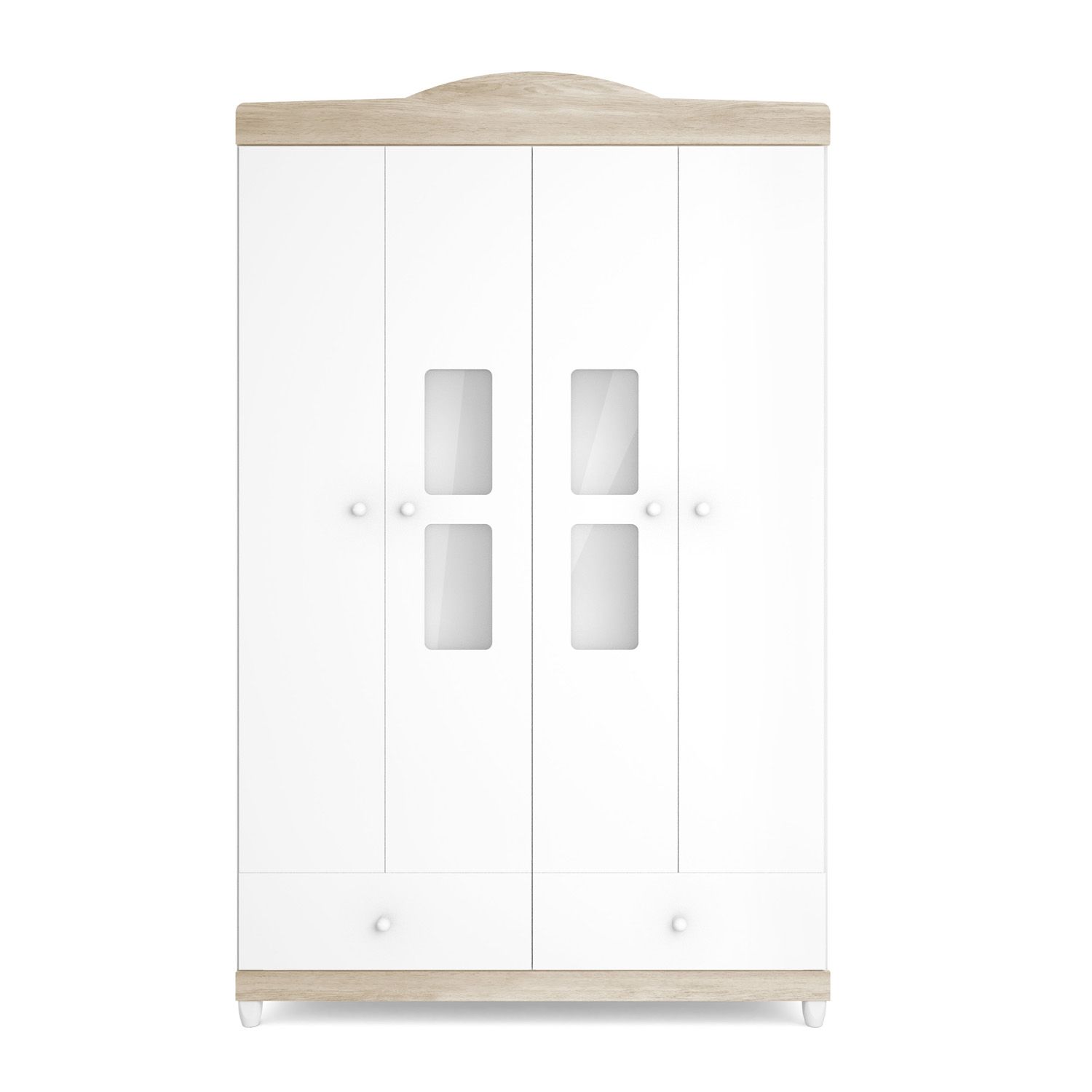 Guarda Roupa Infantil Branco 4 Portas Mila