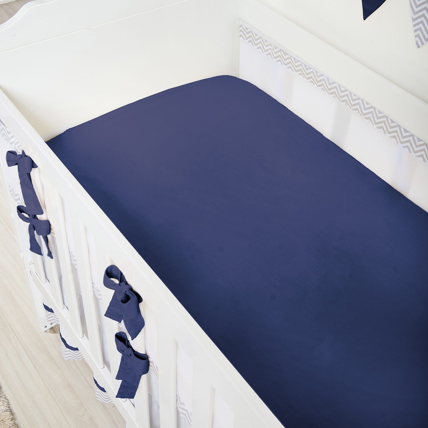 Lençol de Baixo Berço Marinho