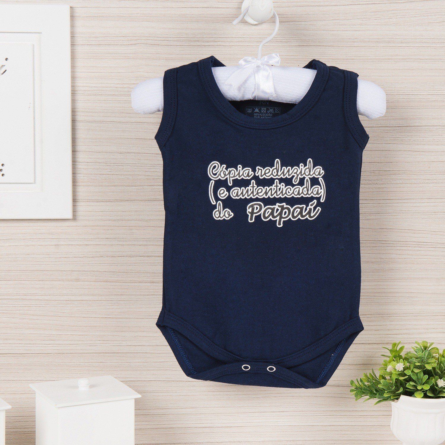 Body Regata Cópia Reduzida do Papai Marinho 3 a 6 Meses