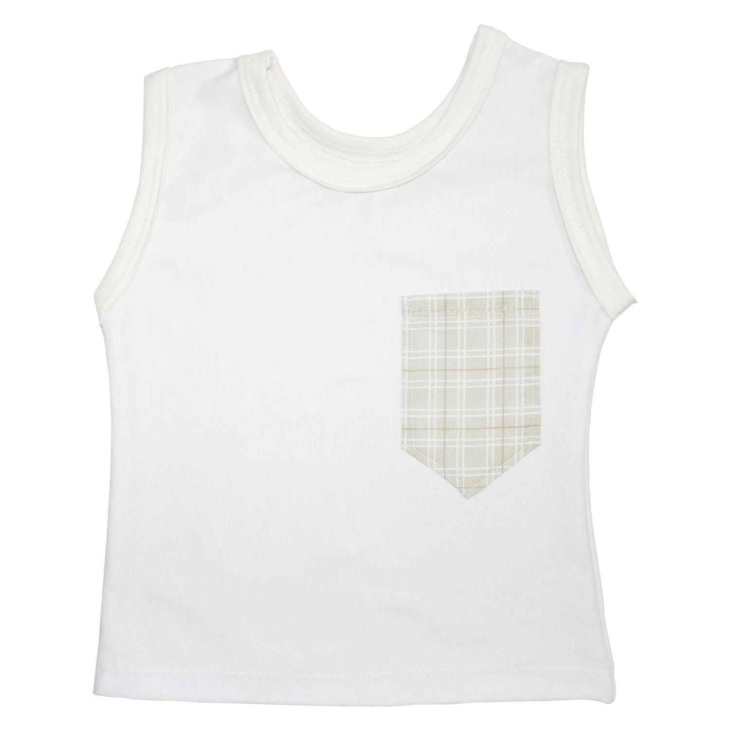 Conjunto Regata Branco e Short Xadrez Verde 6 a 9 Meses