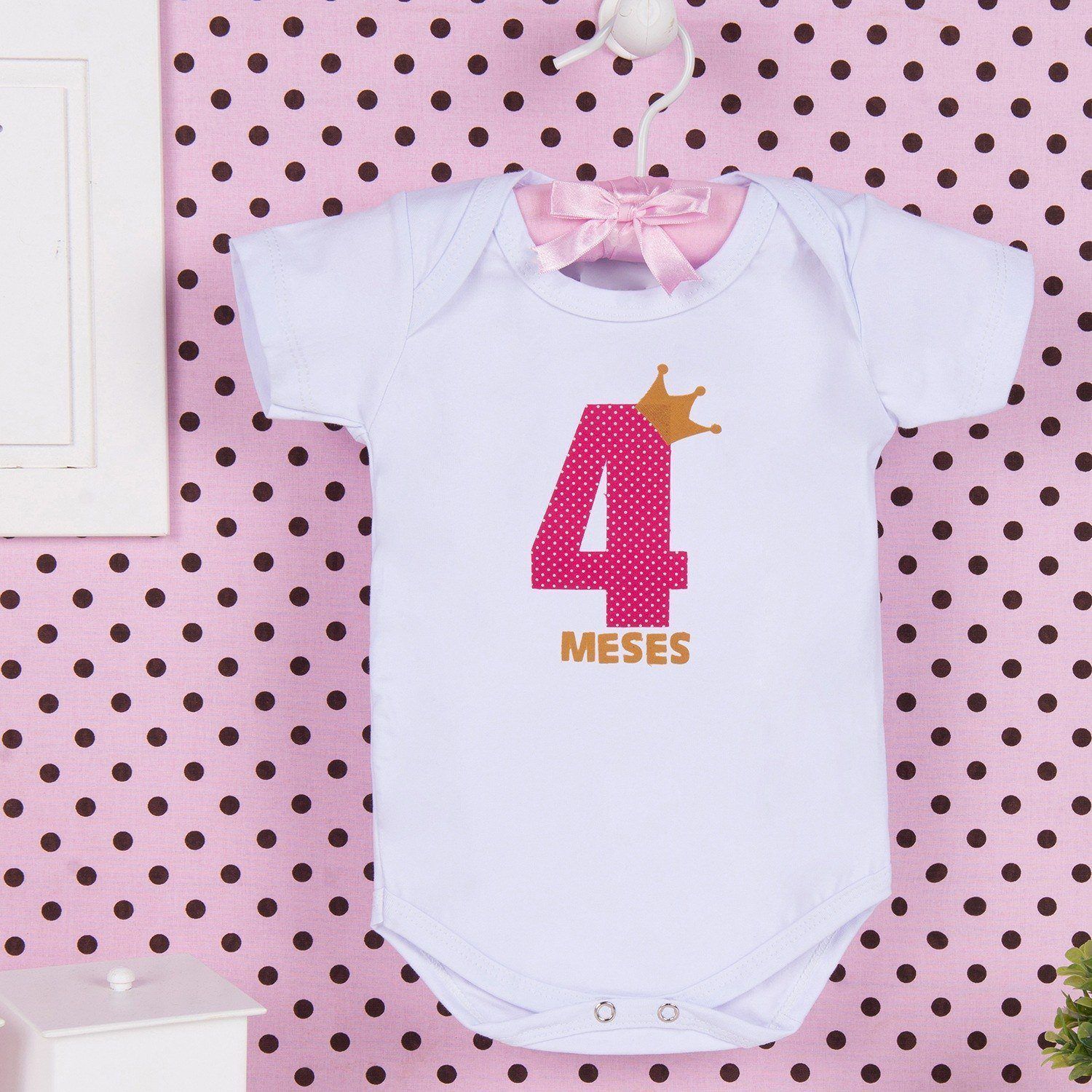 Body Mesversário Rosa - 4 Meses