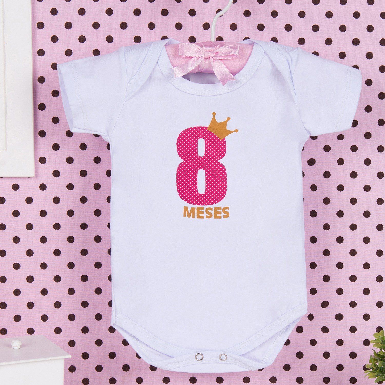 Body Mesversário Rosa - 8 Meses