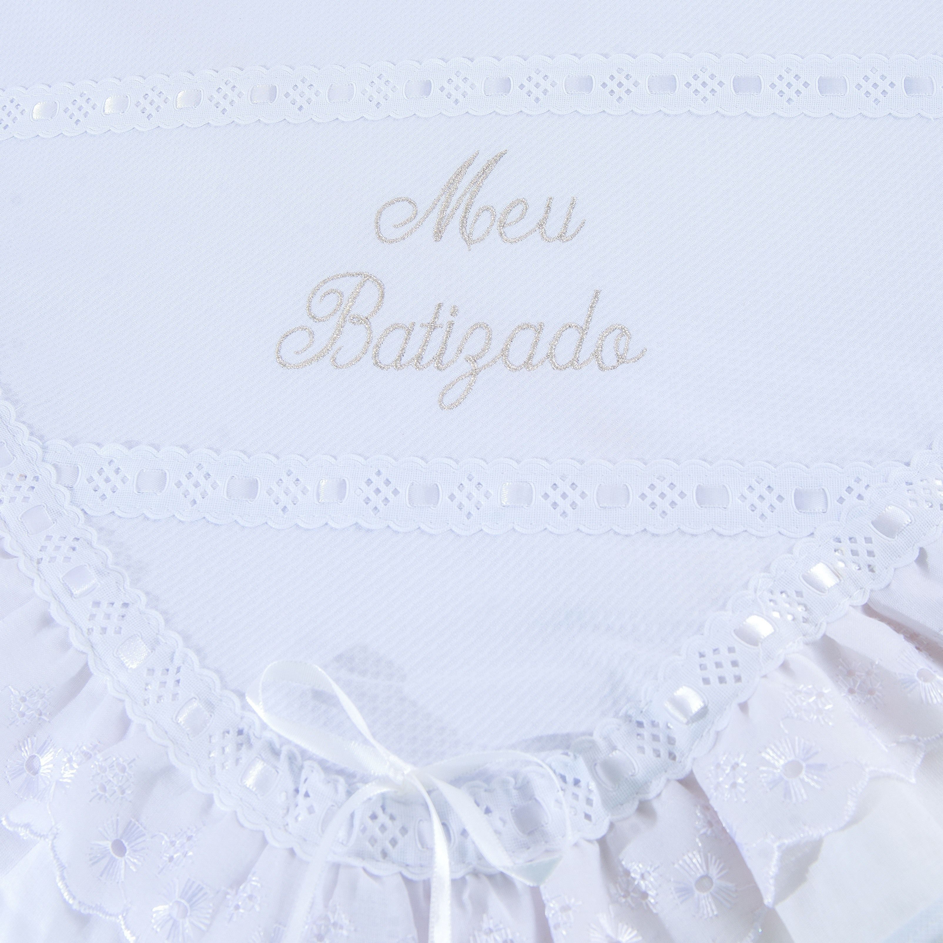 Manta Meu Batizado Branca 86cm