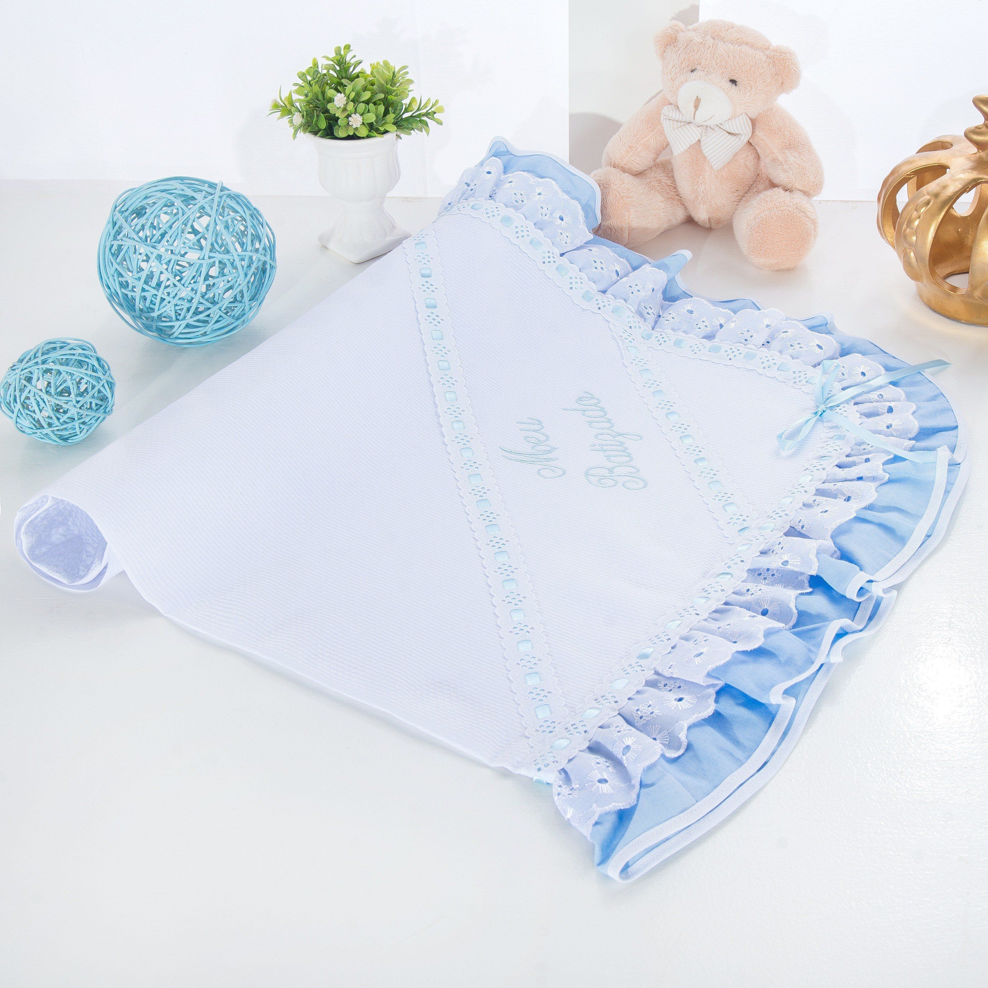 Manta Meu Batizado Azul 86cm