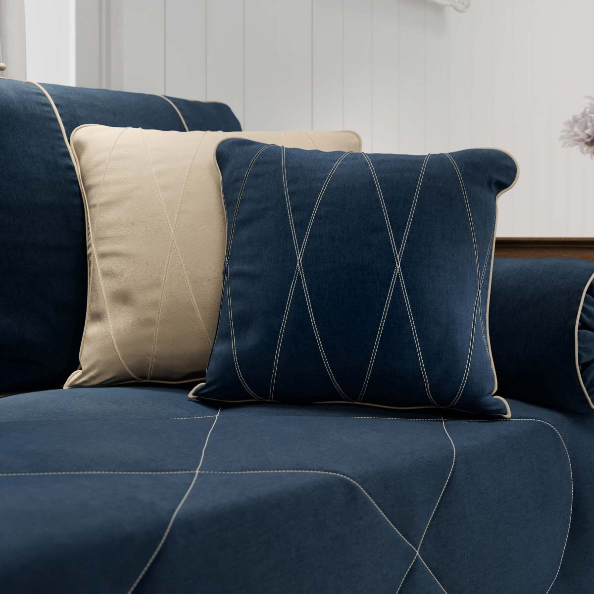 Almofadas Realeza Marinho Premium 2 Peças