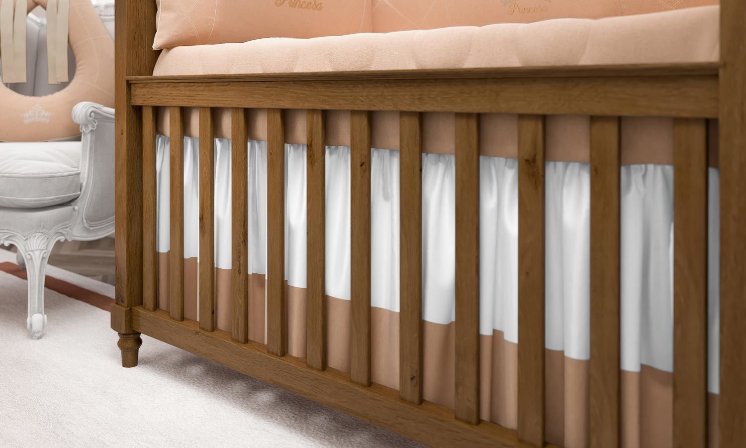 Saia de Berço Princesa Rosé Premium