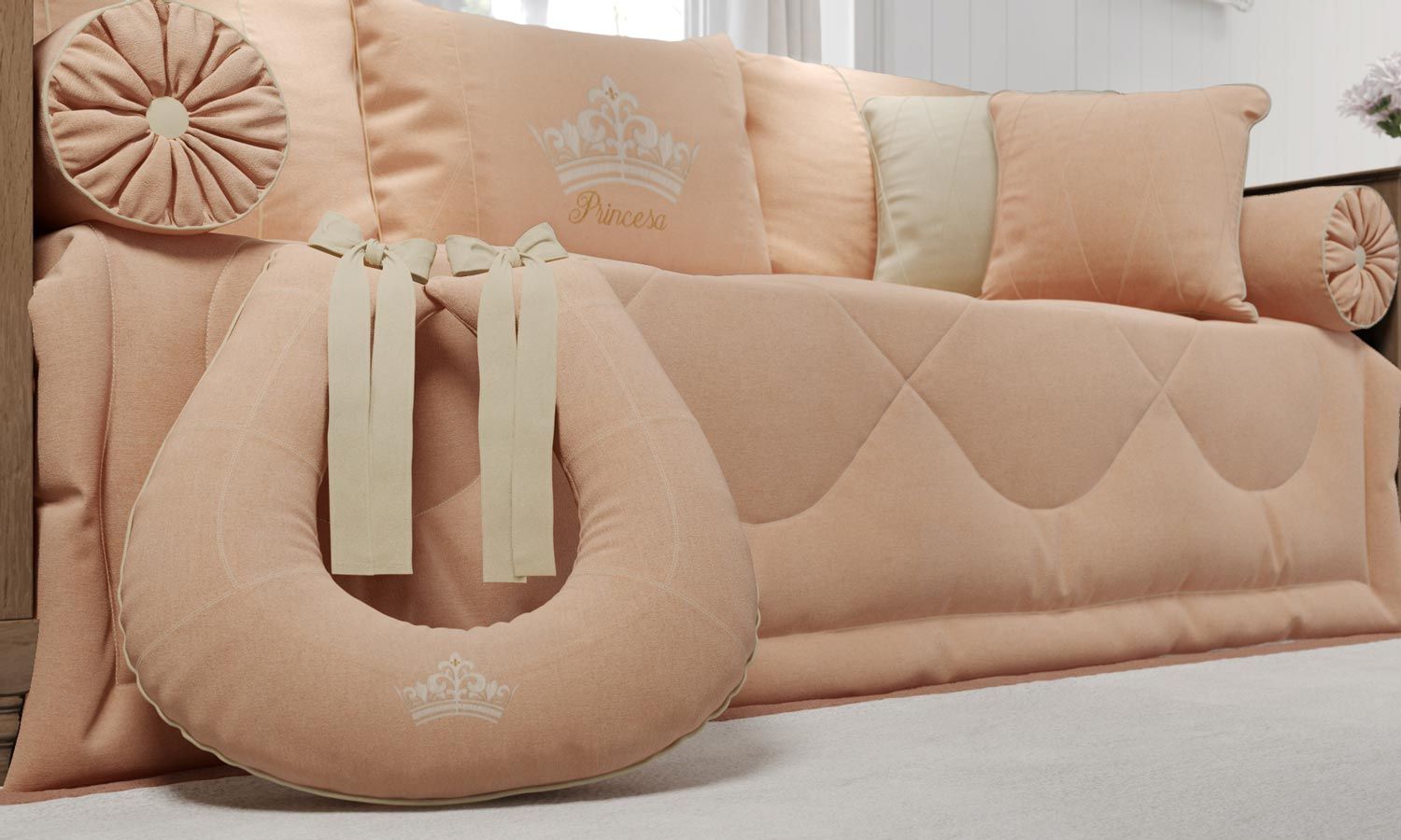 Almofada Amamentação Princesa Rosé Premium