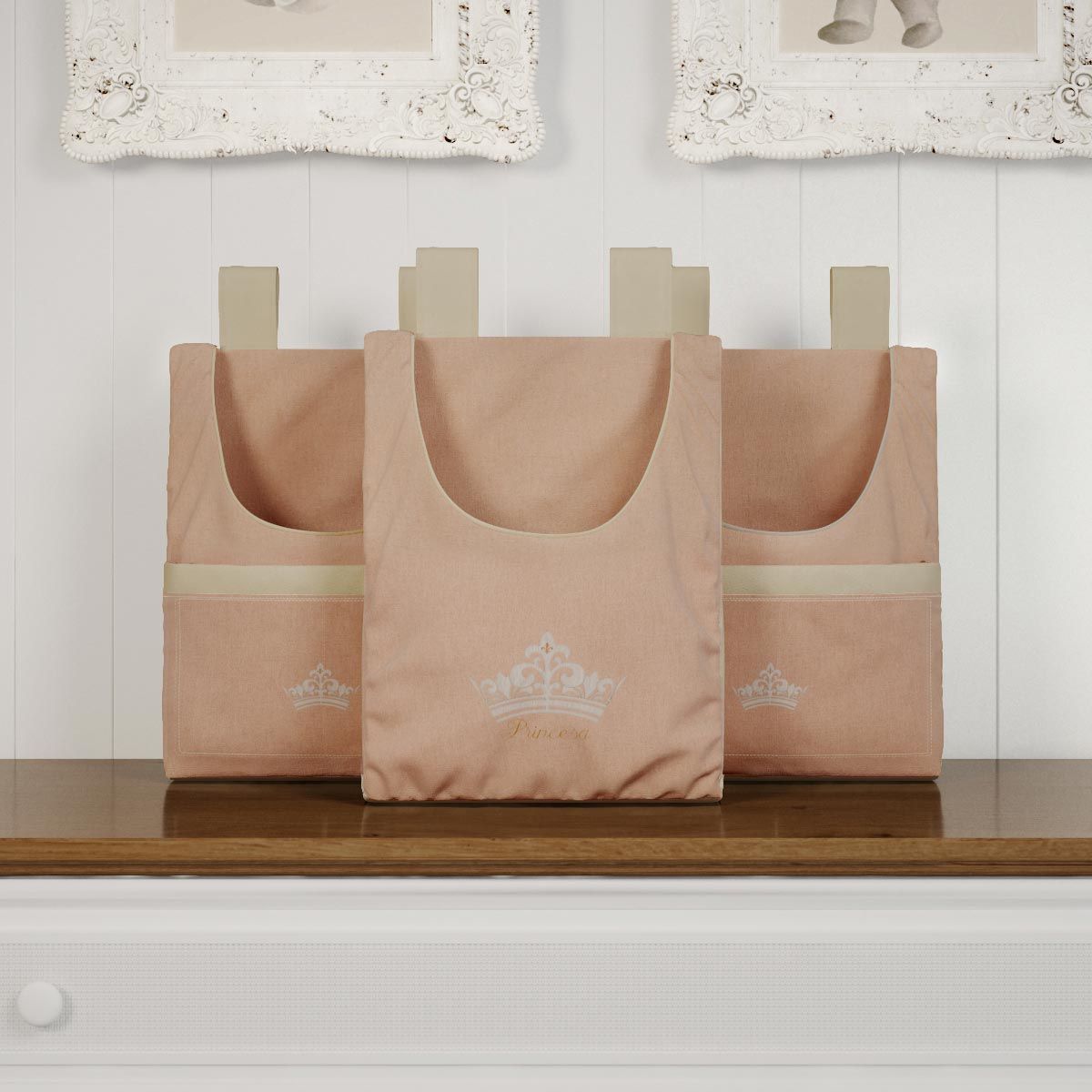 Porta Fraldas Varão Princesa Rosé Premium