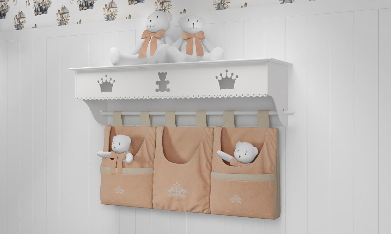 Porta Fraldas Varão Princesa Rosé Premium