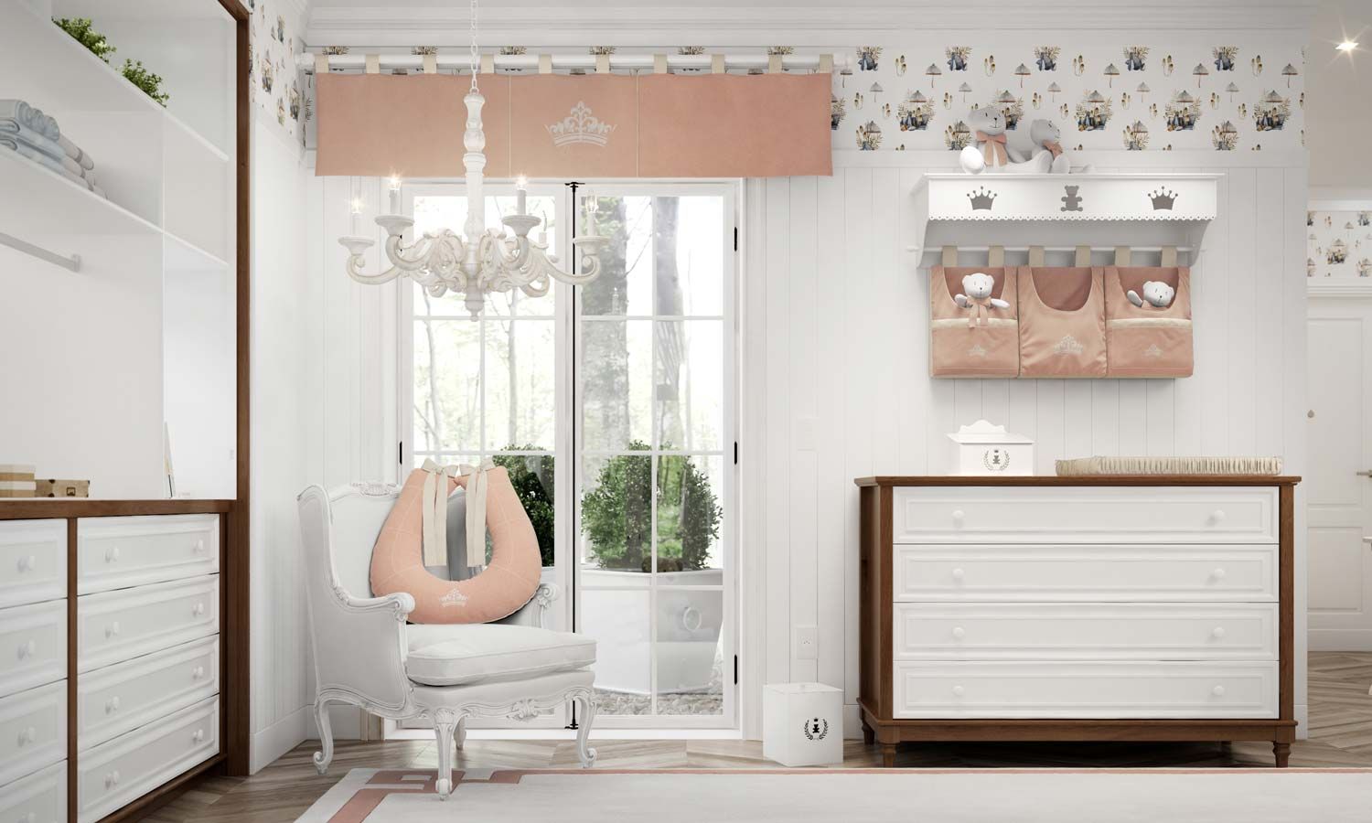 Porta Fraldas Varão Princesa Rosé Premium