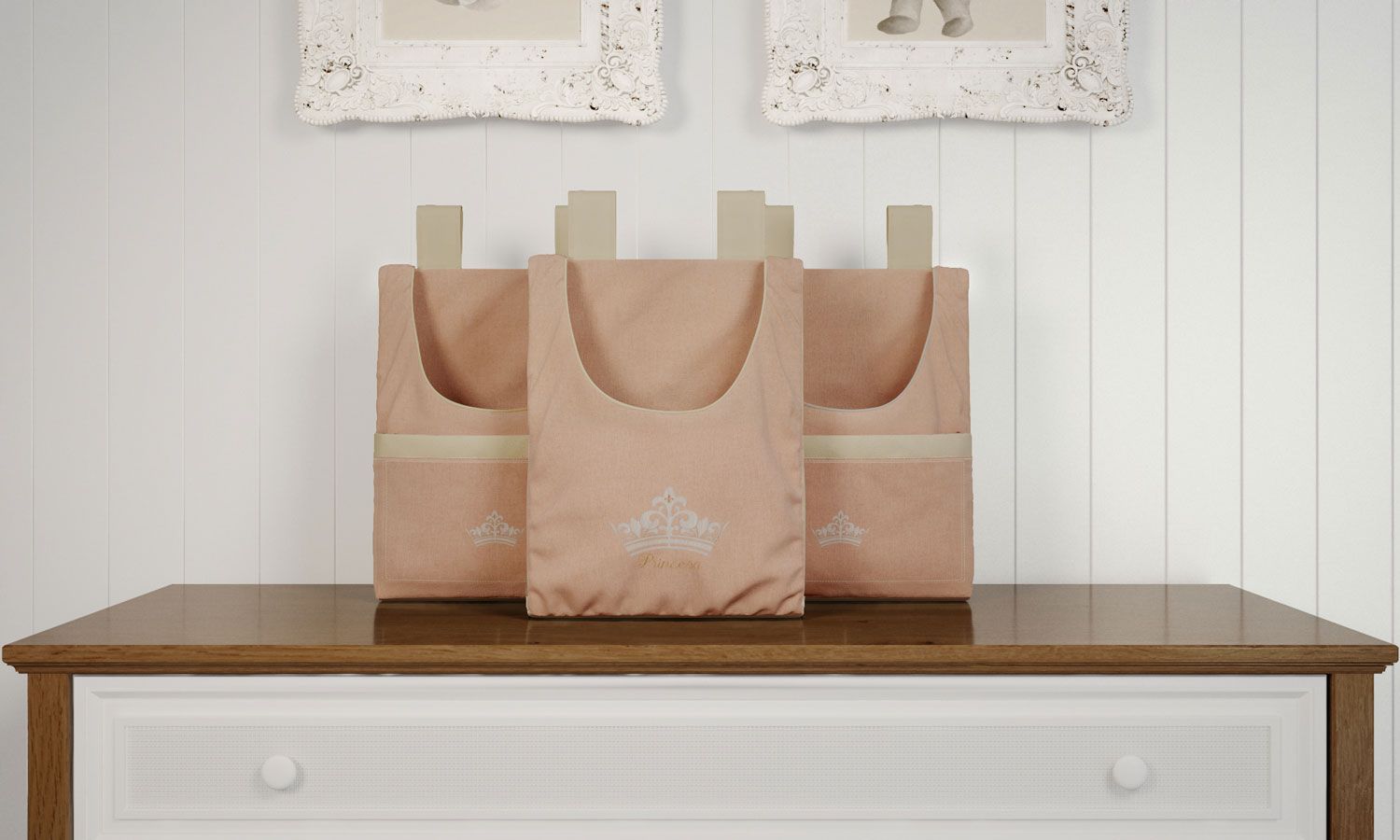 Porta Fraldas Varão Princesa Rosé Premium