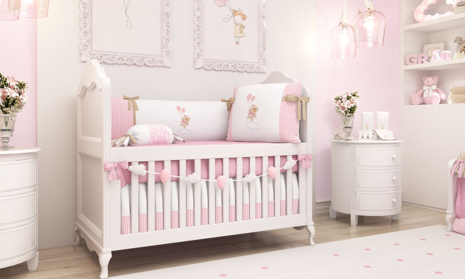 Kit Berço Ursinha Nina e o Balão