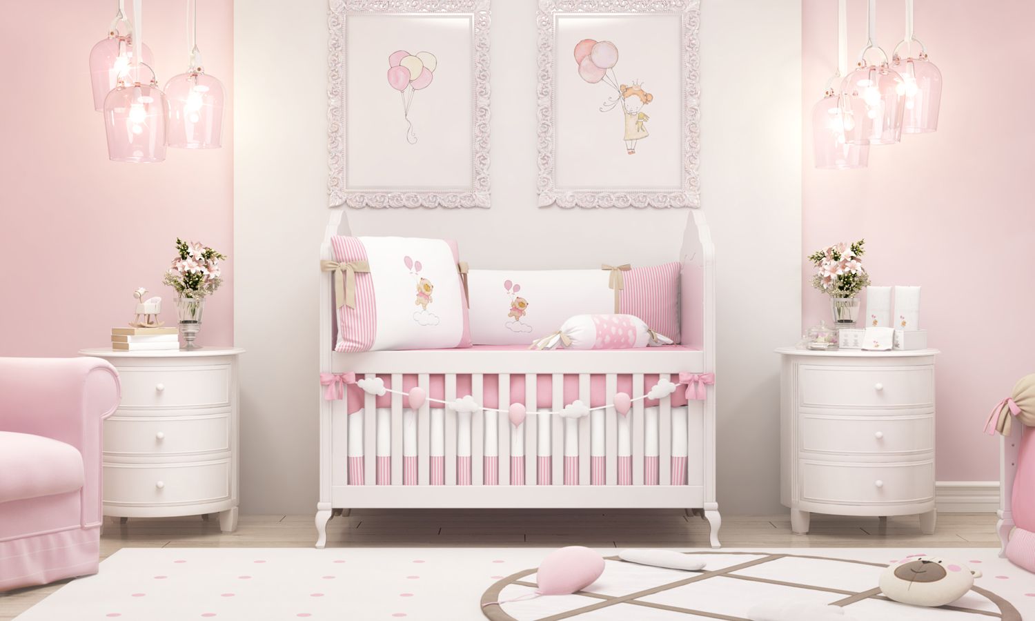 Kit Berço Ursinha Nina e o Balão