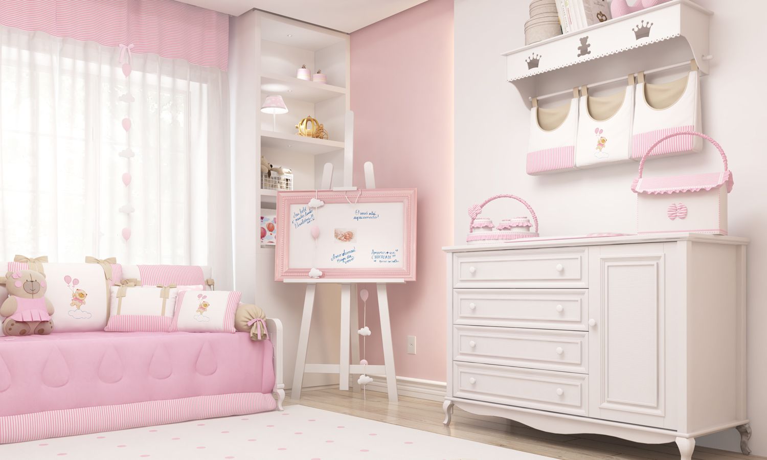 Porta Fraldas Varão Ursinha Nina e o Balão