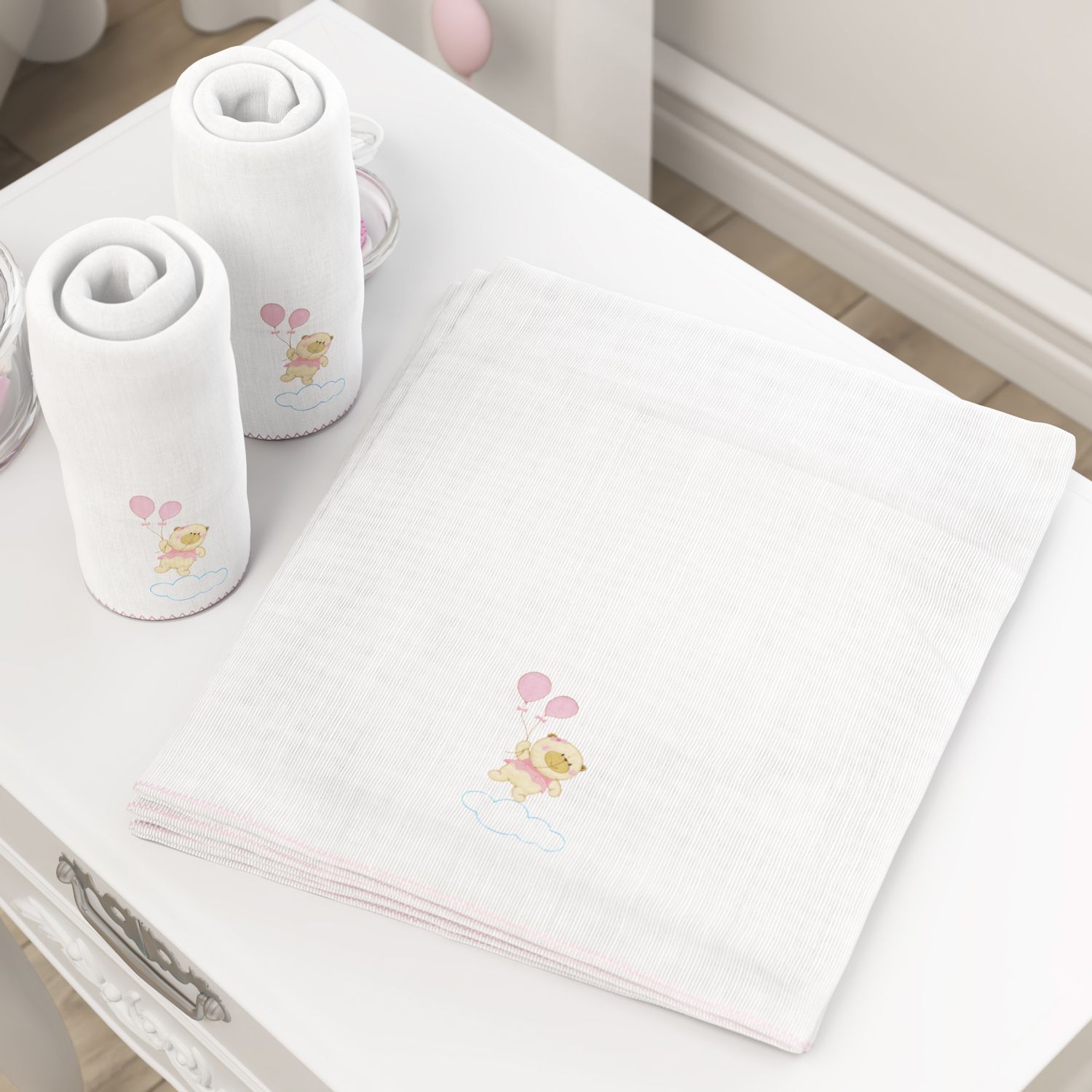 Jogo de Fraldas Ombro Ursinha Nina e o Balão com 5