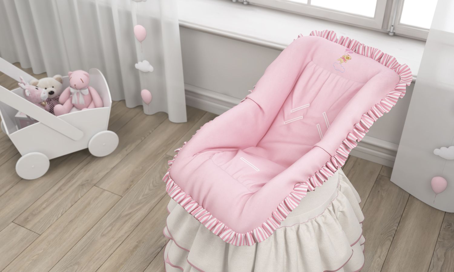 Capa de Bebê Conforto Ursinha Nina e o Balão