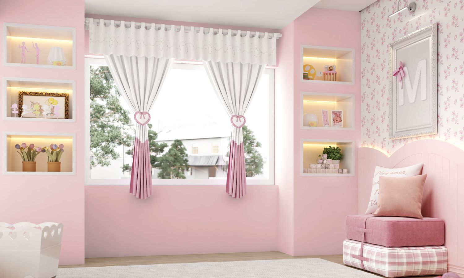 Cortina Alice Rosa 1,50m