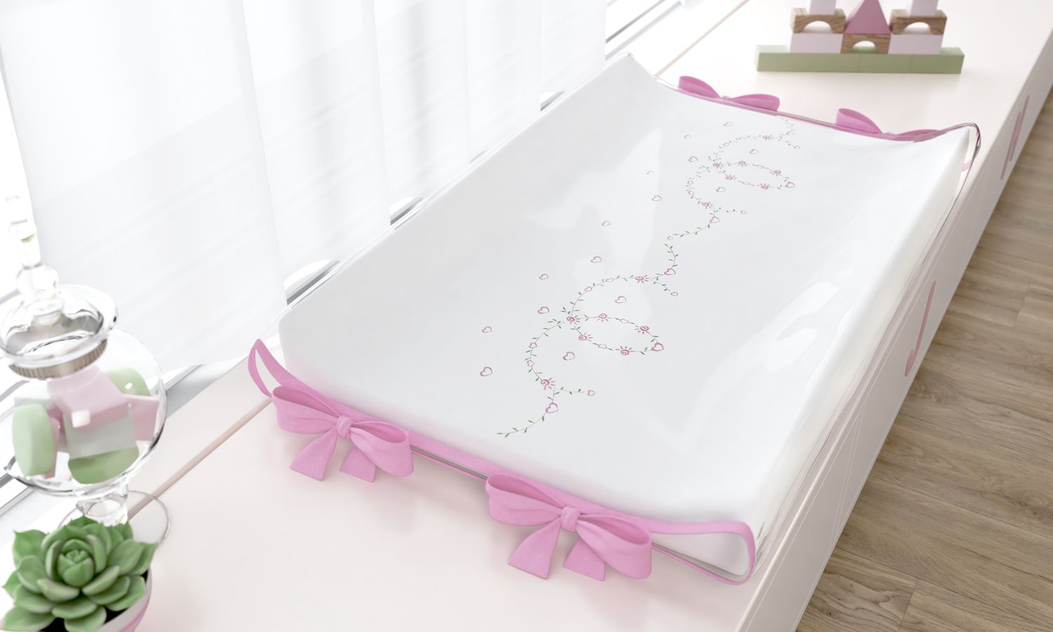 Trocador de Fraldas Americano Alice Rosa