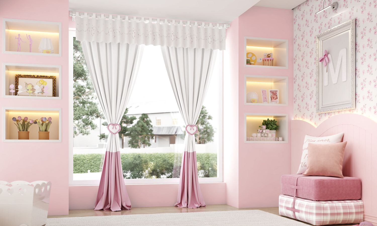 Cortina Alice Rosa 1,50m