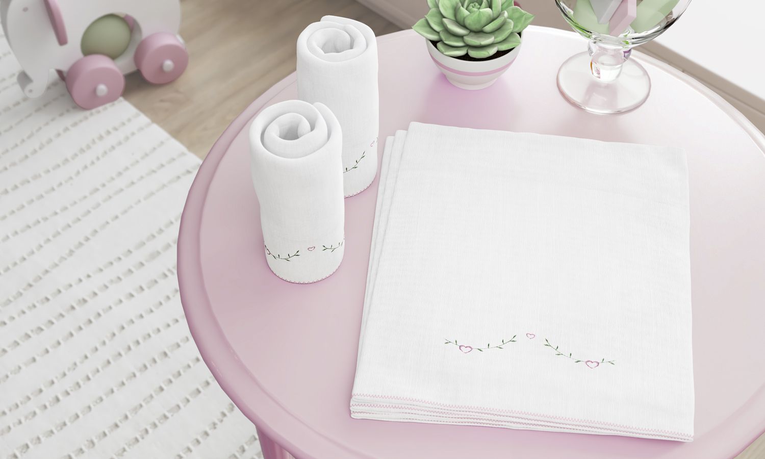 Jogo de Fraldas Ombro Alice Rosa com 5