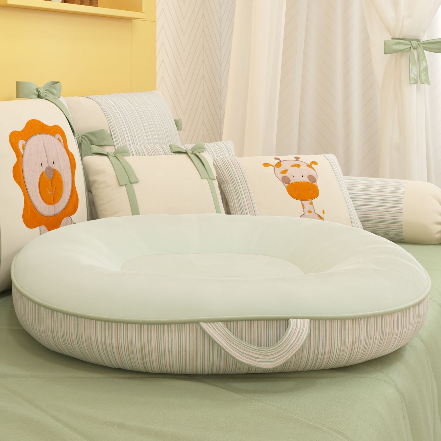 Ninho Listrada Verde e Bege 75cm