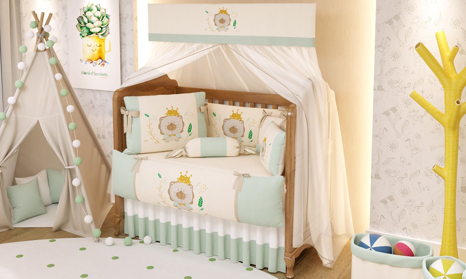 Kit Berço Reizinho da Floresta