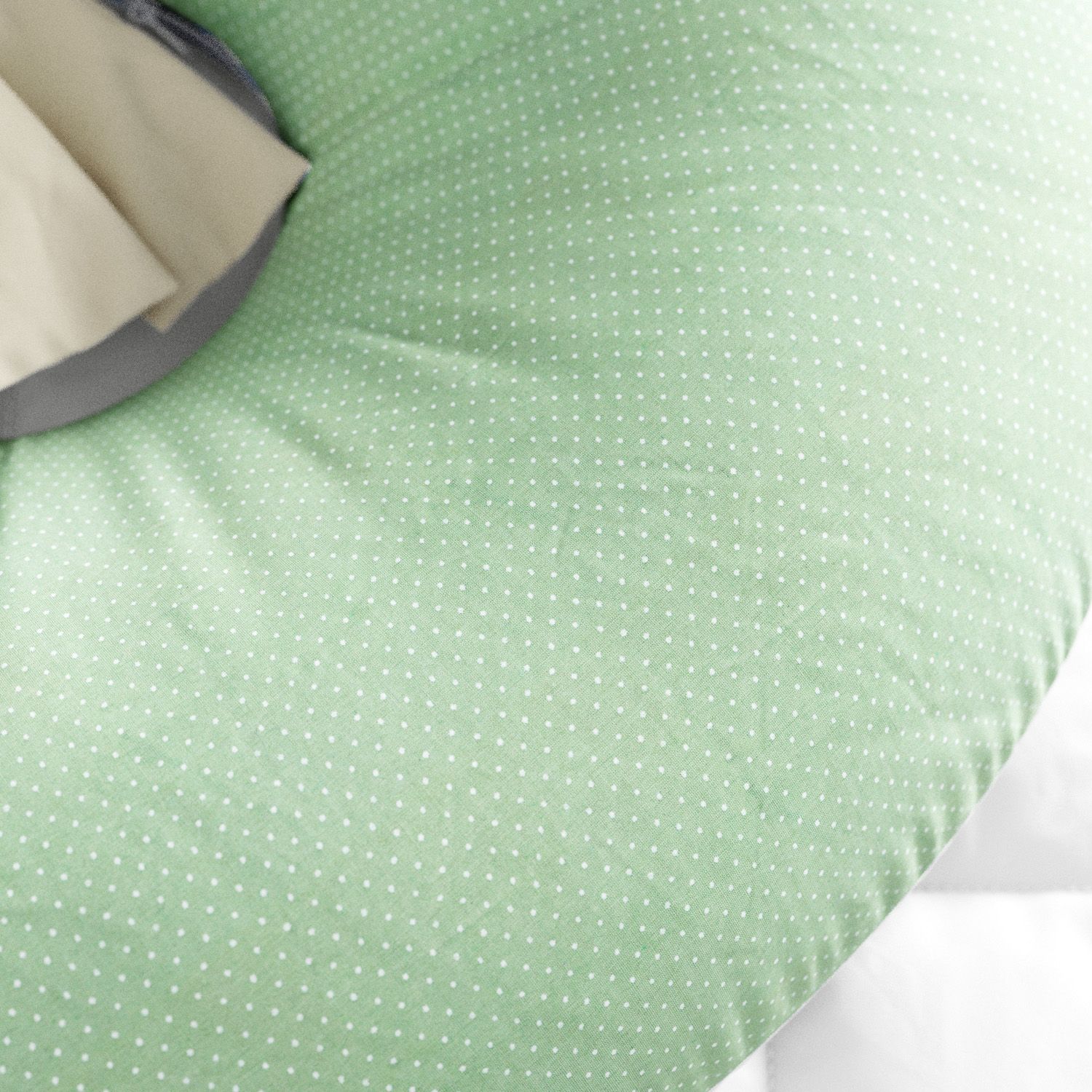 Almofada Amamentação Poá Pontinho Verde e Bege