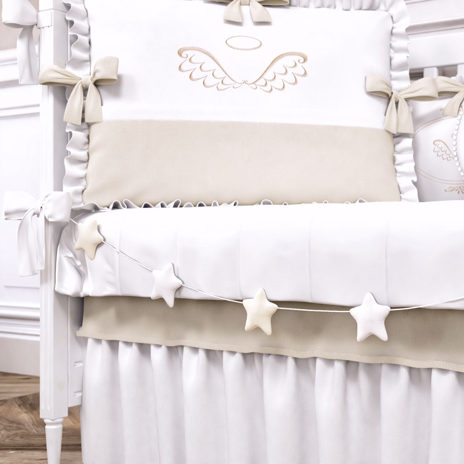 Varal de Berço Estrelinhas Bege 1,30m