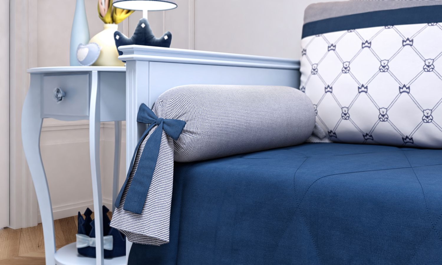 Kit Cama Babá Ursinho Clássico Marinho