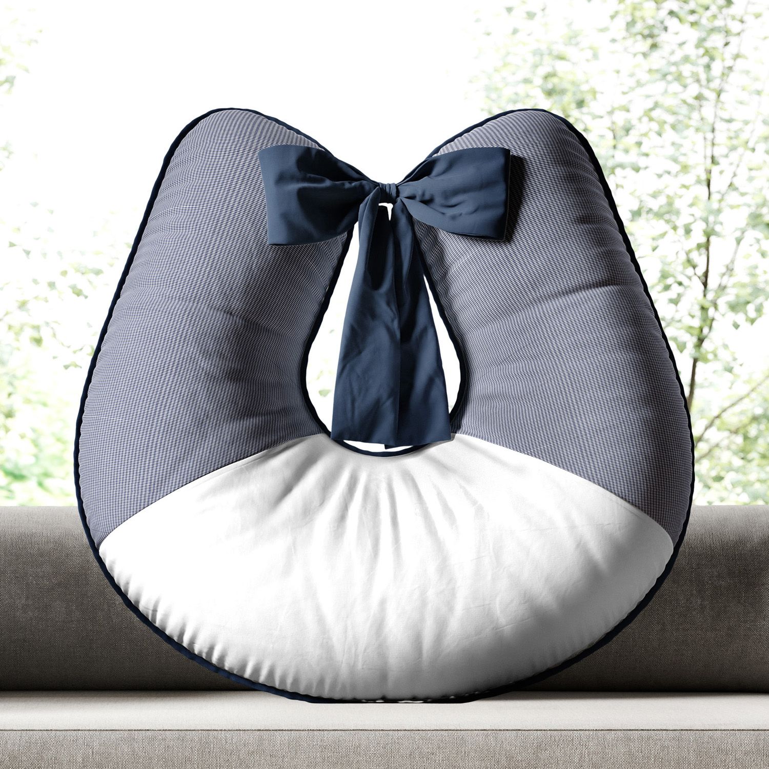 Almofada Amamentação Xadrez Vichy Marinho