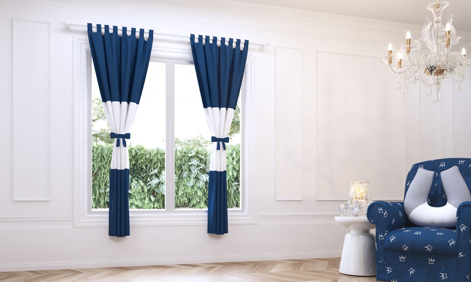 Cortina Ursinho Clássico Marinho 1,50m