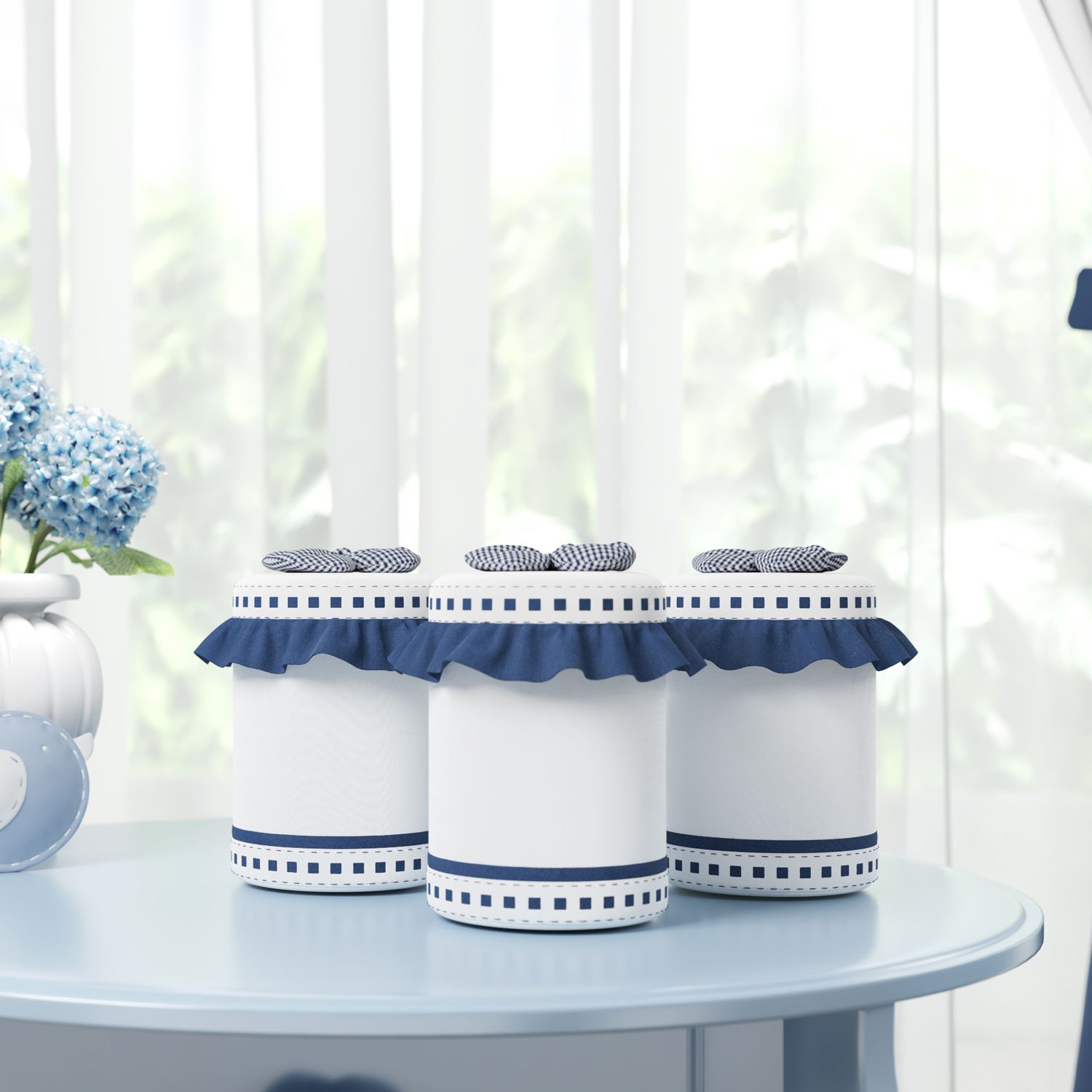 Jogo de Potes Ursinho Clássico Marinho