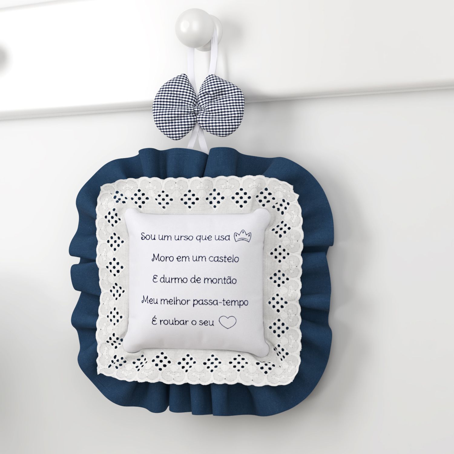 Medalhão Maternidade Ursinho Clássico Marinho