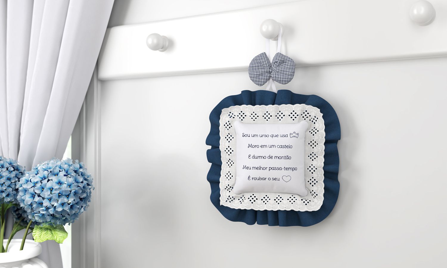 Medalhão Maternidade Ursinho Clássico Marinho