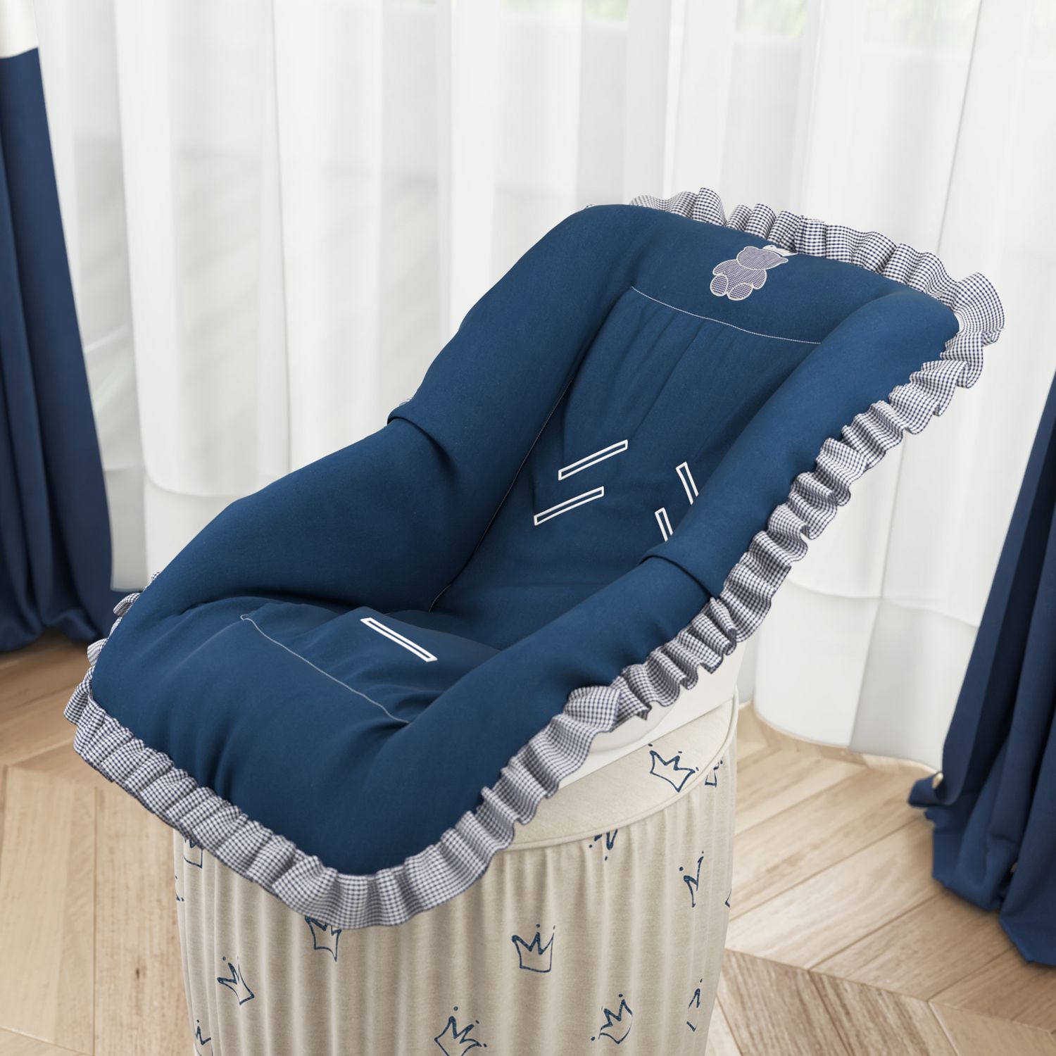 Capa de Bebê Conforto Ursinho Clássico Marinho