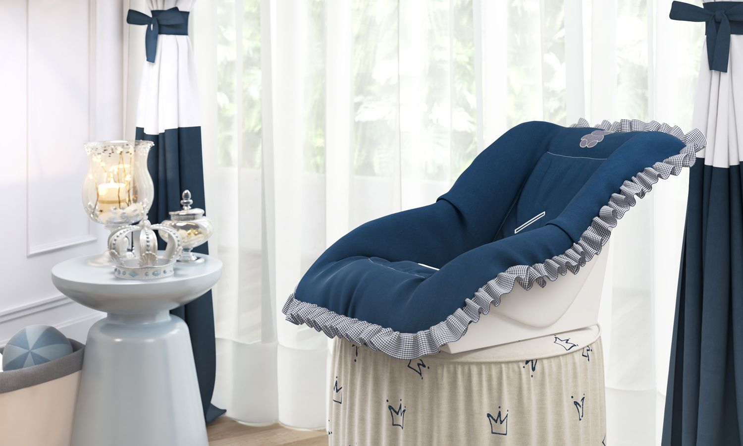 Capa de Bebê Conforto Ursinho Clássico Marinho