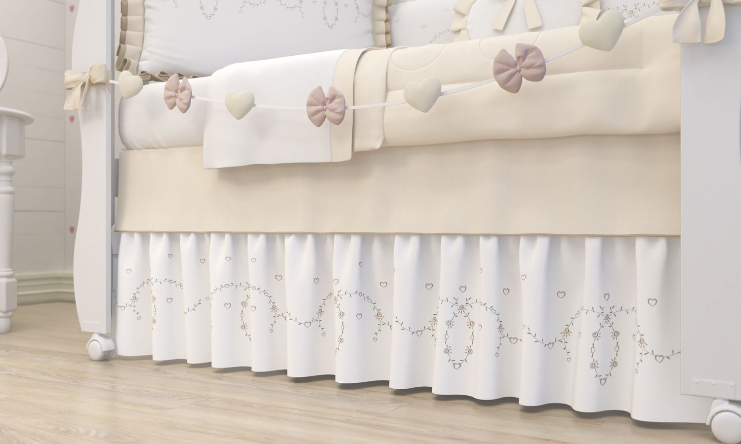 Varal de Berço Alice Rosa 1,30m