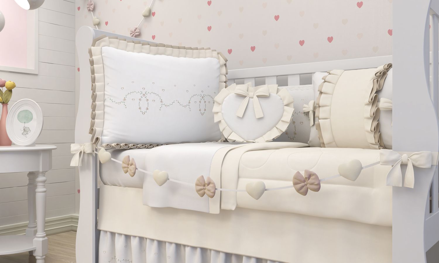 Varal de Berço Alice Rosa 1,30m