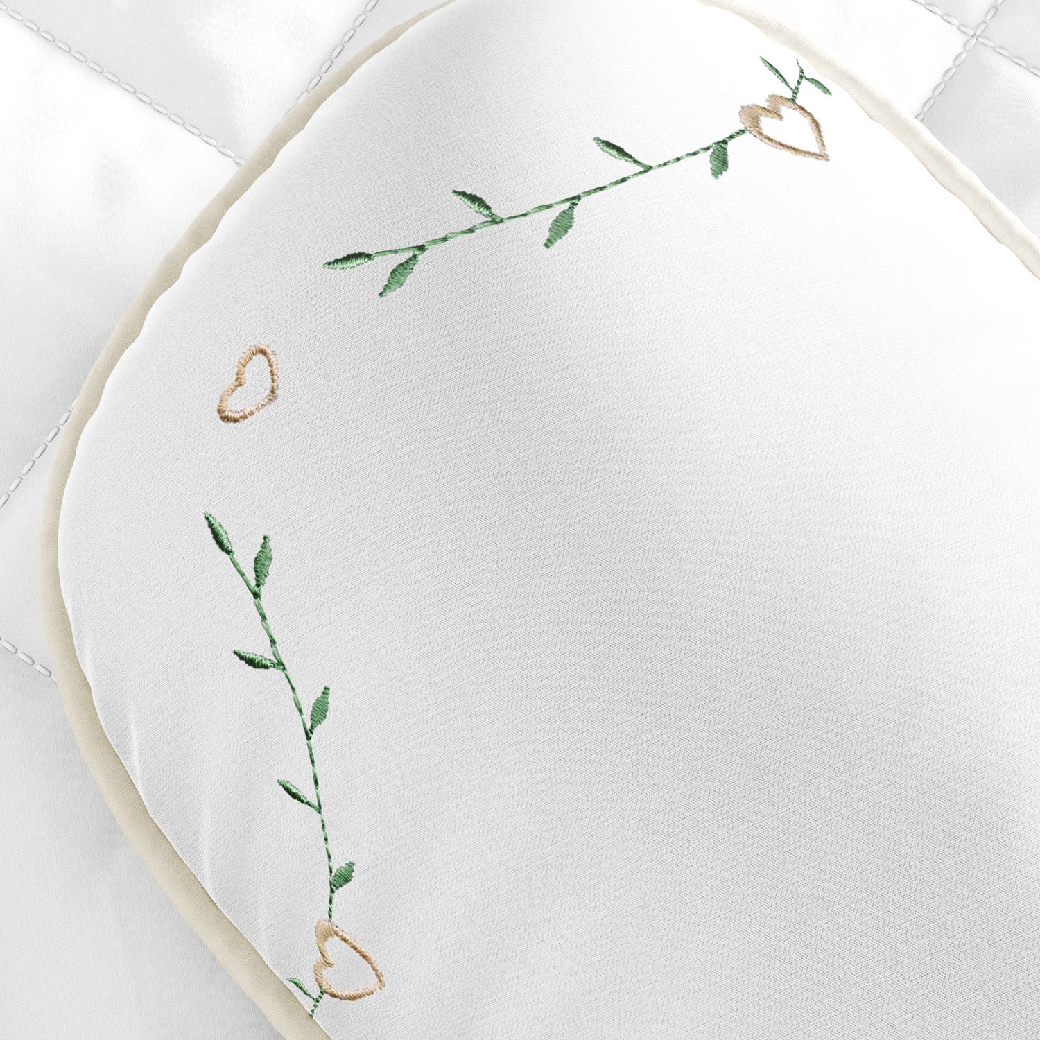 Almofada Amamentação Raminhos e Corações Rosa