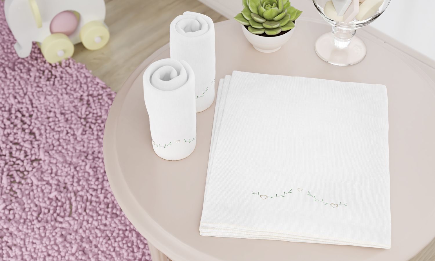 Jogo de Fraldas Ombro Alice Rosa com 5